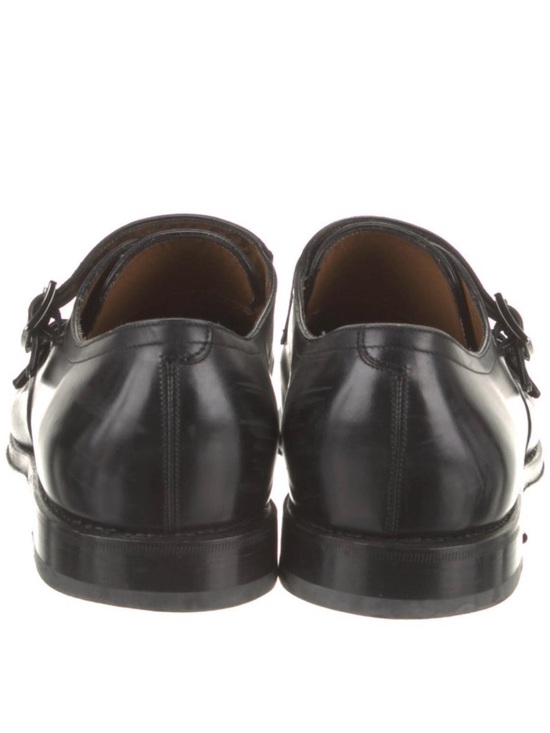 Handmade Salvatore Ferragamo Tranezza Men\'s Double Monk Strap Dress Shoe - Black main image 5